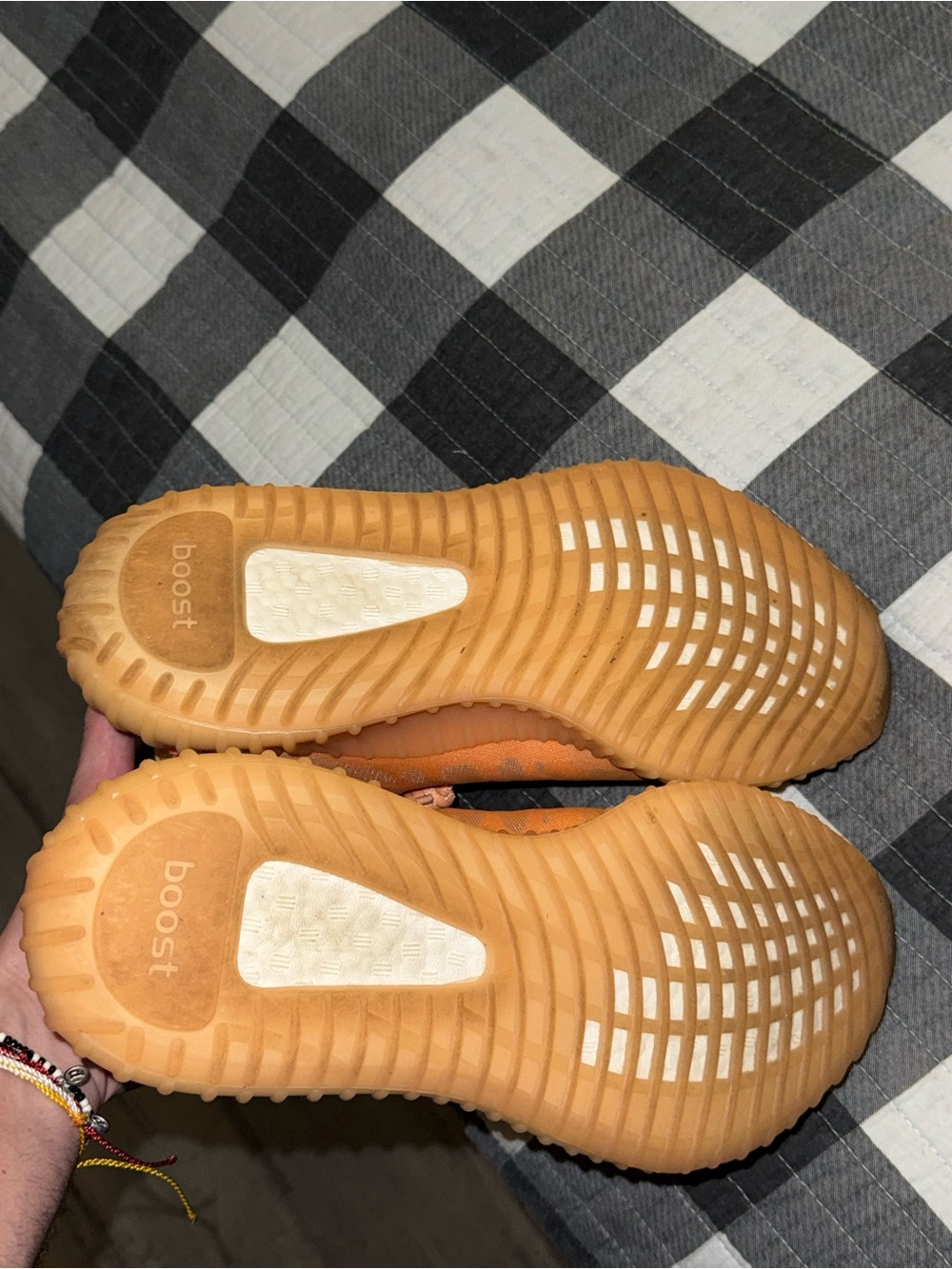 Yeezy Orange Low-Top Knit Sneakers - Picture 4 of 4